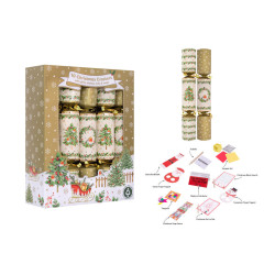 Christmas Crackers Gold Robin & Wreath 10 pack