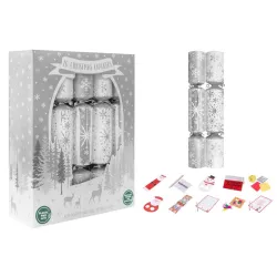 Christmas Crackers Silver Snowflake 10 pack